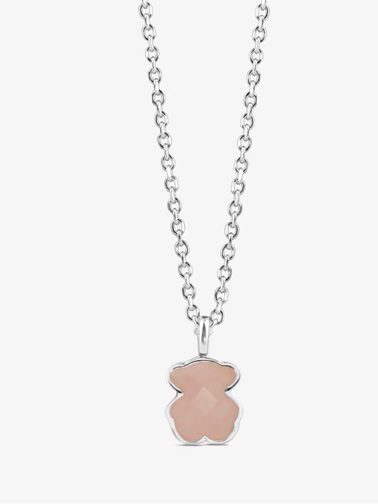 Tous Jewelry - Tous Silver Chain Necklace with quartz Pink Bear Pendant 925
